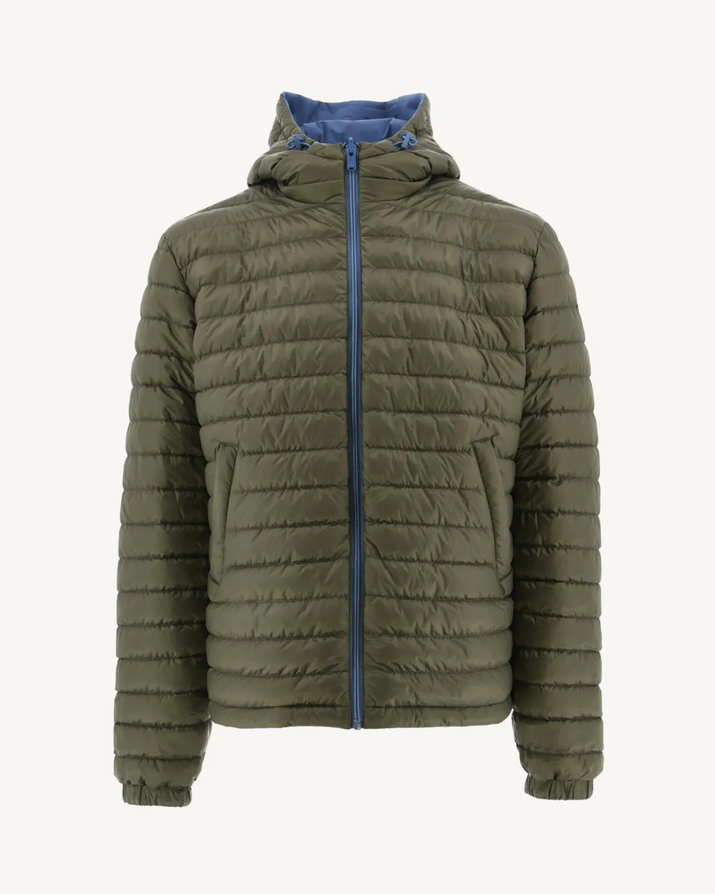 Donzen Jassen & Jacks-JOTT Doudoune Reversible A Capuche Bleu Jeans/Army Bergen 1400 Blue Jeans/Army
