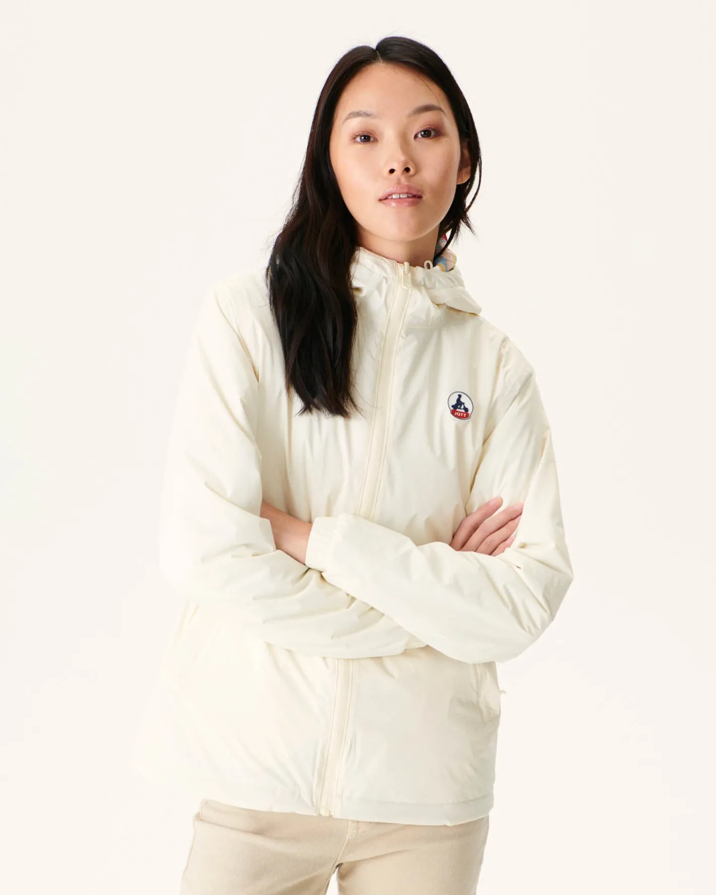 Donzen Jassen & Jacks-JOTT Doudoune Reversible A Capuche Ultralight Ecru/Bohemian Bleu Kara 8953 Off-White/Bohemian Blue