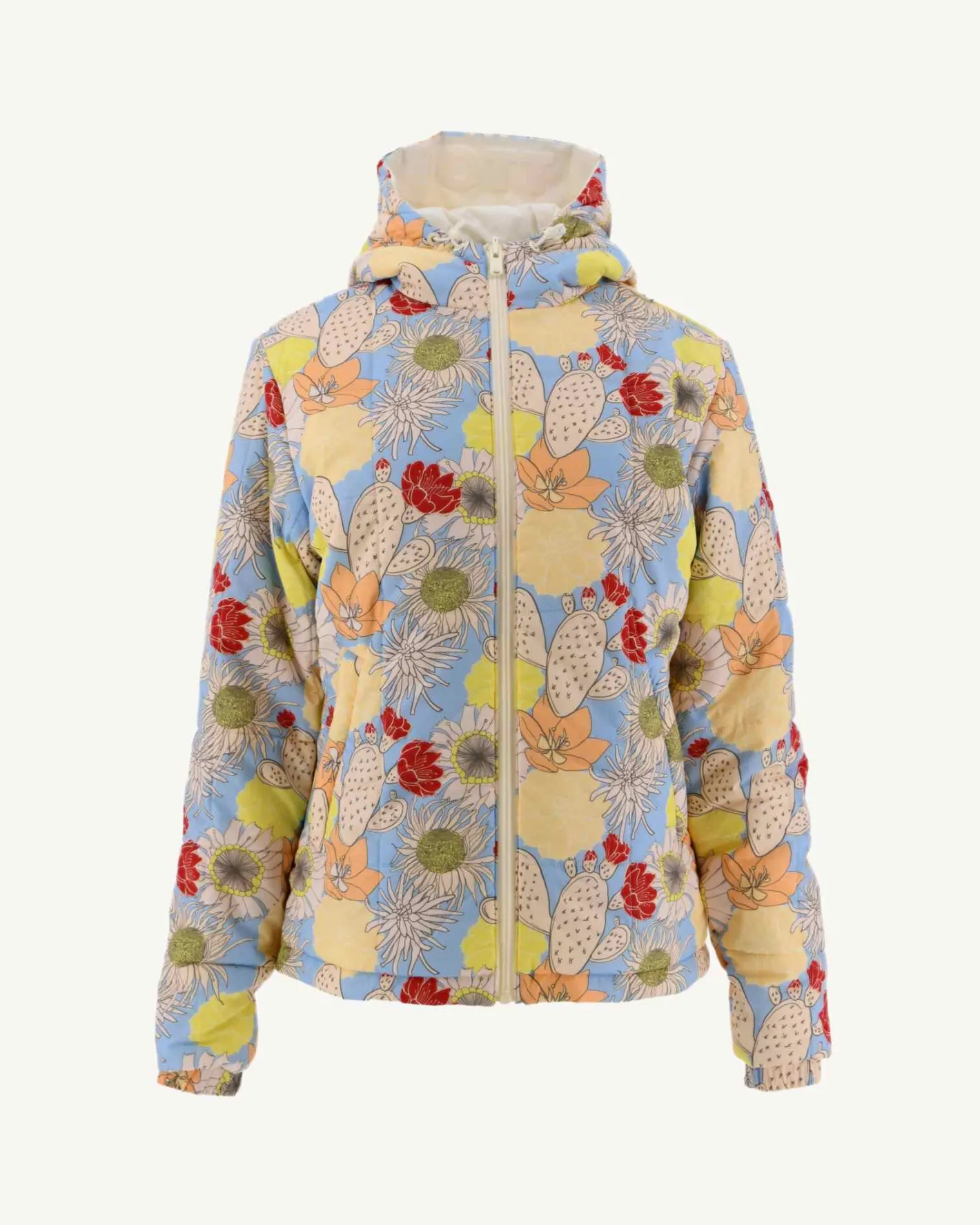 Donzen Jassen & Jacks-JOTT Doudoune Reversible A Capuche Ultralight Ecru/Bohemian Bleu Kara 8953 Off-White/Bohemian Blue