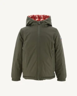 Donzen Jassen-JOTT Doudoune Reversible Army/Monogram Rouge Vif Enfant Zurich 2553 Army/Monogram Fire Red