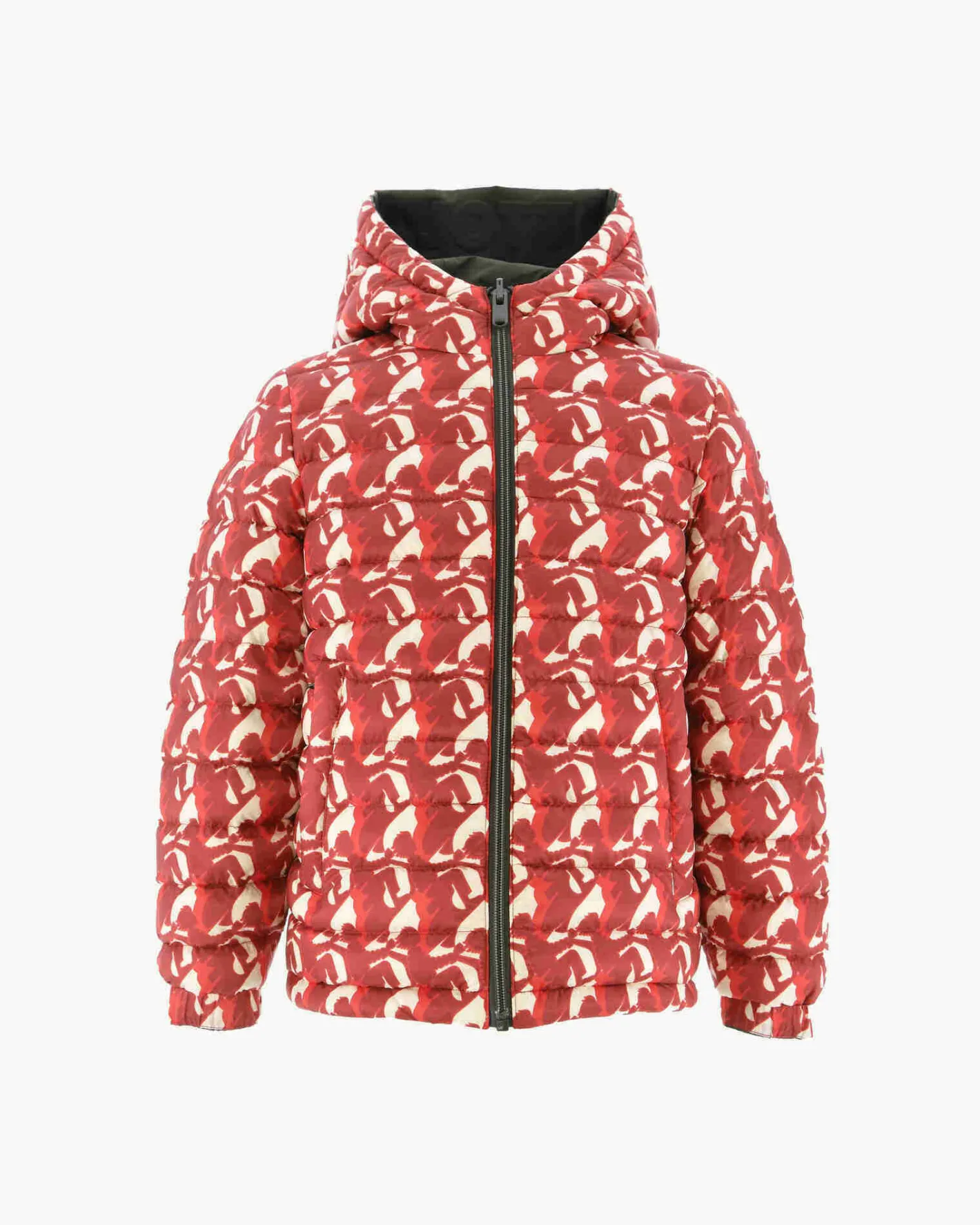 Donzen Jassen-JOTT Doudoune Reversible Army/Monogram Rouge Vif Enfant Zurich 2553 Army/Monogram Fire Red
