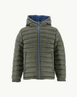Donzen Jassen-JOTT Doudoune Reversible Bleu Jeans/Army Enfant Zurich 1400 Blue Jeans/Army