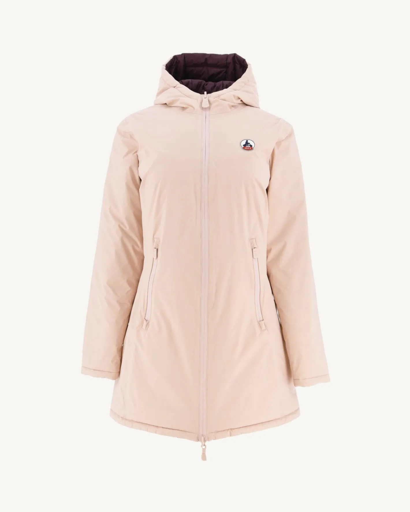 Donzen Jassen & Jacks-JOTT Doudoune Reversible Rose Pale/Aubergine Moscou 454 Rose Pale/Aubergine