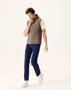 Donzen Jassen & Jacks-JOTT Doudoune Sans Manches A Capuche Taupe Pat 808 Taupe