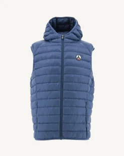 Donzen Jassen & Jacks-JOTT Doudoune Sans Manches A Capuche Bleu Jeans Pat 140 Blue Jeans