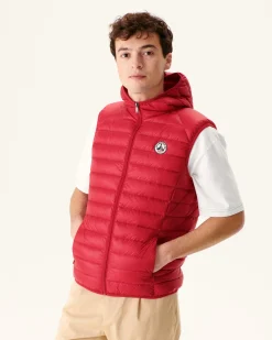 Donzen Jassen & Jacks-JOTT Doudoune Sans Manches A Capuche Rouge Pat 300 Red
