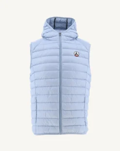 Donzen Jassen & Jacks-JOTT Doudoune Sans Manches A Capuche Bleu Clair Pat 180 Soft Blue
