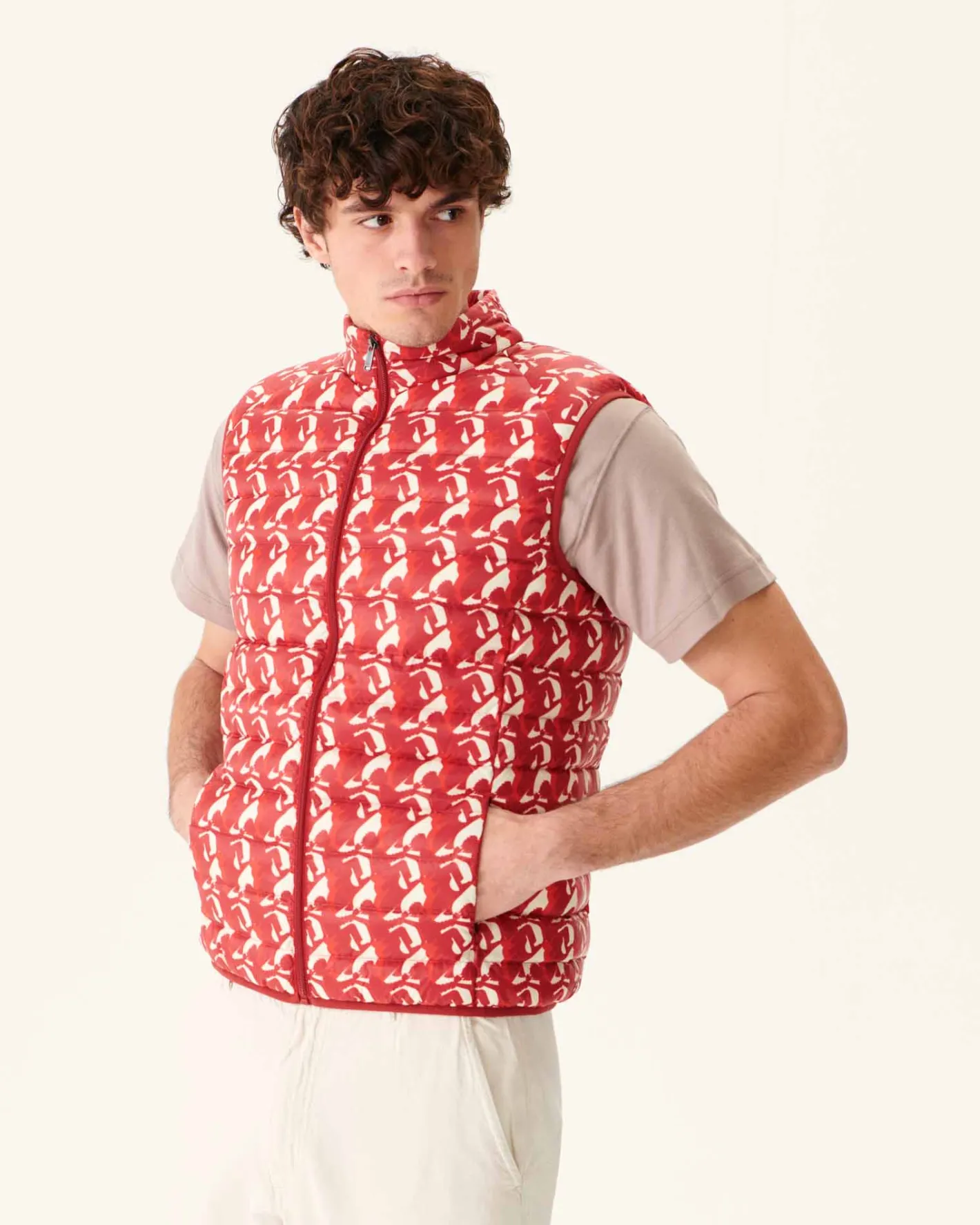 Donzen Jassen & Jacks-JOTT Doudoune Sans Manches Monogram Rouge Vif Tom 3181 Monogram Fire Red