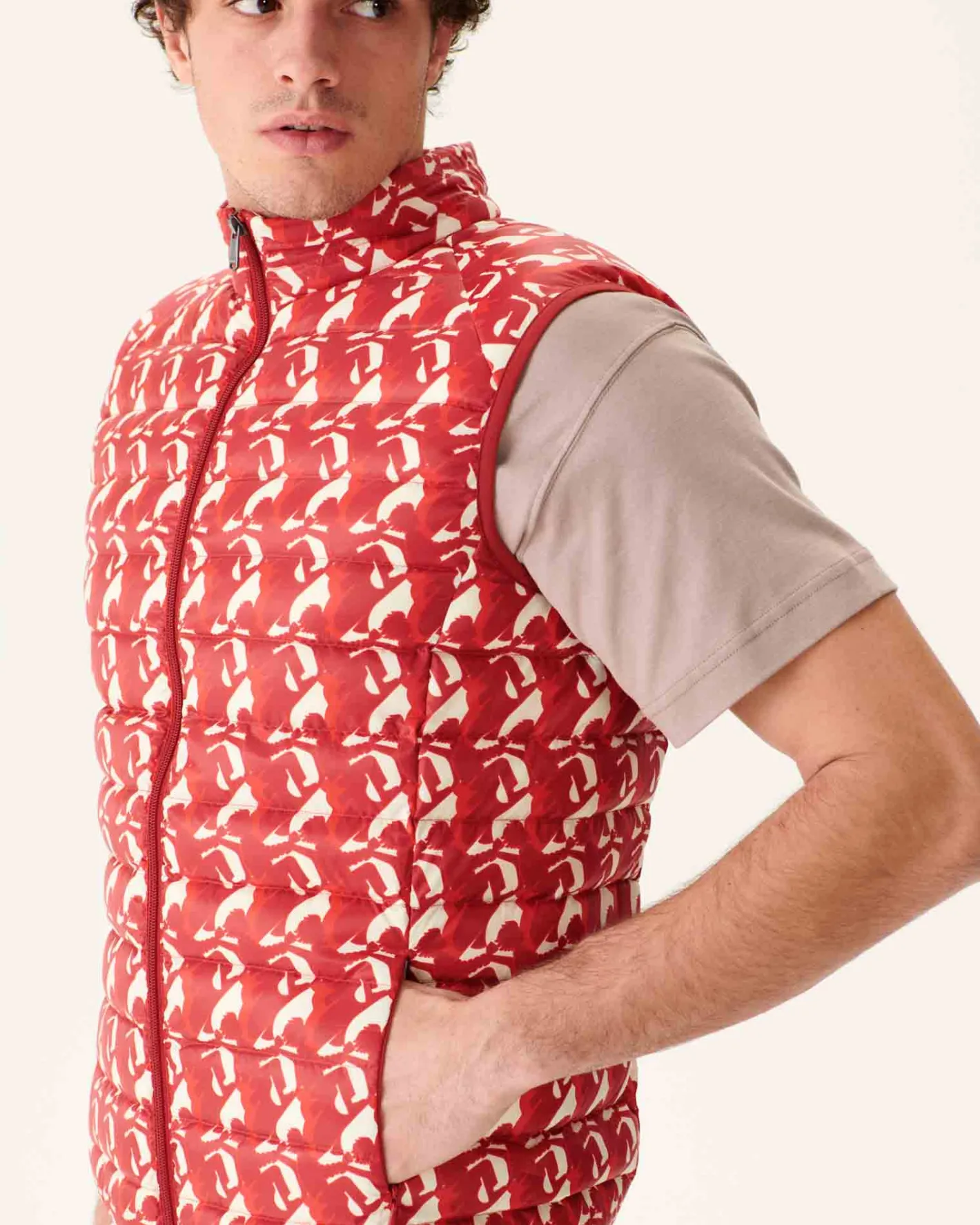 Donzen Jassen & Jacks-JOTT Doudoune Sans Manches Monogram Rouge Vif Tom 3181 Monogram Fire Red