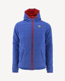 Donzen Jassen & Jacks-JOTT Doudoune Ultralight Reversible A Capuche Rouge Vif/Dark Denim Vigo 3180 Fire Red/Dark Denim