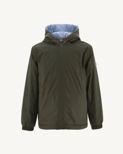 Donzen Jassen-JOTT Doudoune Ultralight Reversible A Capuche Army/Bleu Clair Enfant Rosso 2551 Army/Soft Blue