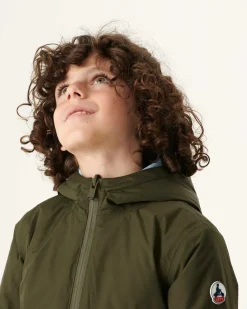 Donzen Jassen-JOTT Doudoune Ultralight Reversible A Capuche Army/Bleu Clair Enfant Rosso 2551 Army/Soft Blue