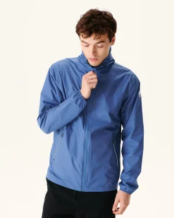 Donzen Jassen & Jacks-JOTT Impermeable A Capuche Paquetable Bleu Jeans Manille 140 Blue Jeans