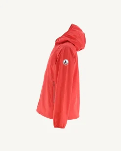 Donzen Jassen-JOTT Impermeable A Capuche Rouge Vif Enfant Madeira 318 Fire Red
