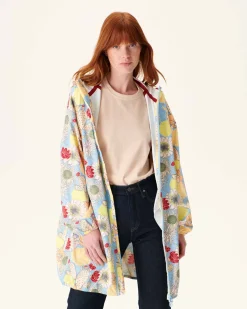 Donzen Jassen & Jacks-JOTT Impermeable Long A Capuche Bohemian Bleu Clair Copenhagen 1801 Bohemian Soft Blue