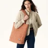 Tassen & Bagage-JOTT Maxi Tote-Bag En Coton Matelasse Camel Aponi 839 Camel