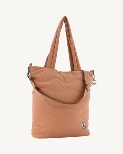 Tassen & Bagage-JOTT Maxi Tote-Bag En Coton Matelasse Camel Aponi 839 Camel