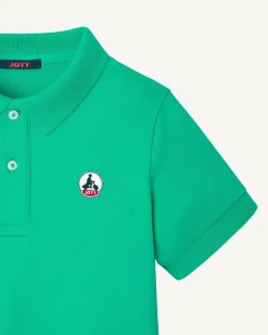 Kleding-JOTT Polo Enfant En Coton Biologique Vert Salvador 243 Poppy Green