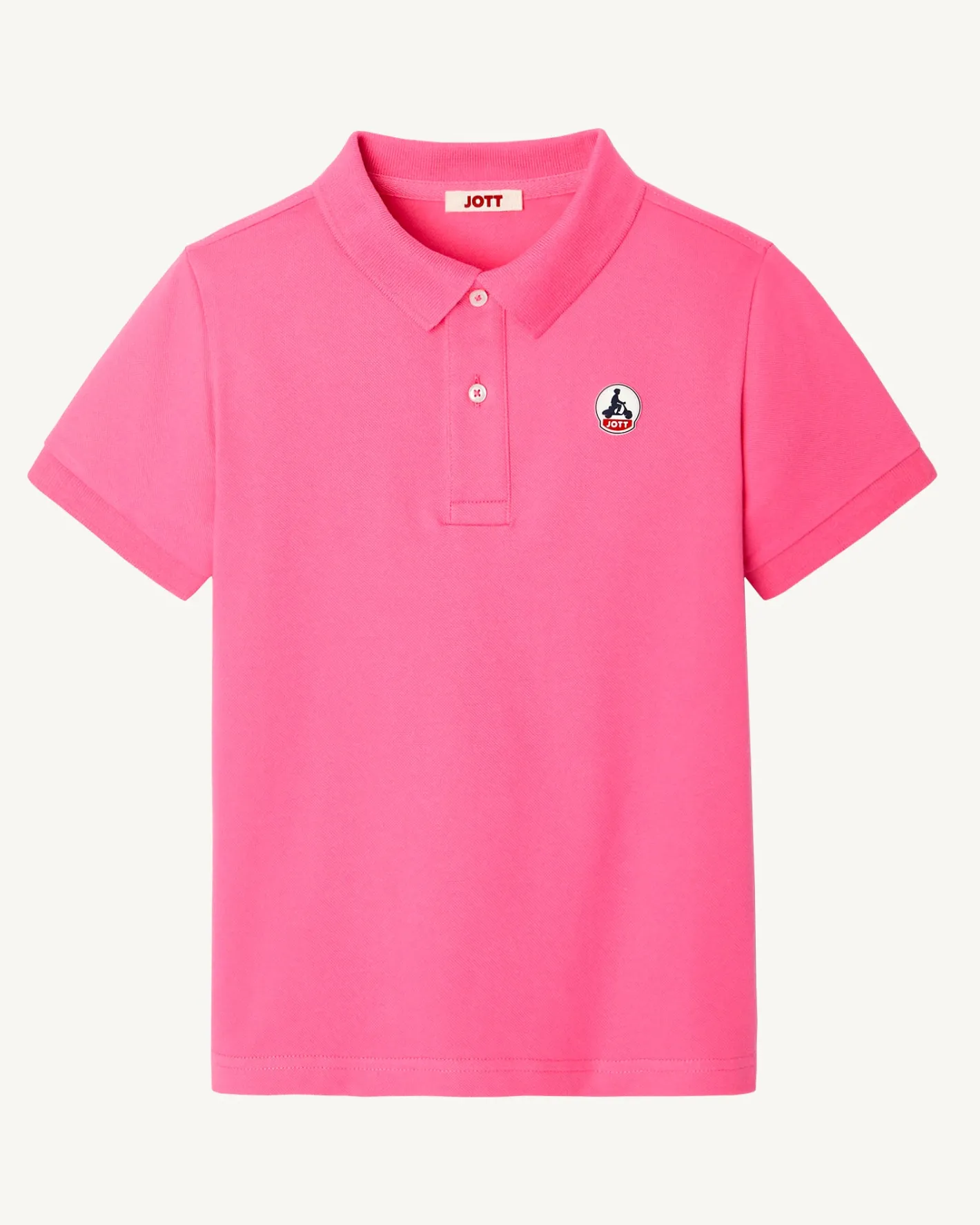 Kleding-JOTT Polo Enfant En Coton Biologique Rose Intense Salvador 457 Wild Rose