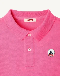 Kleding-JOTT Polo Enfant En Coton Biologique Rose Intense Salvador 457 Wild Rose