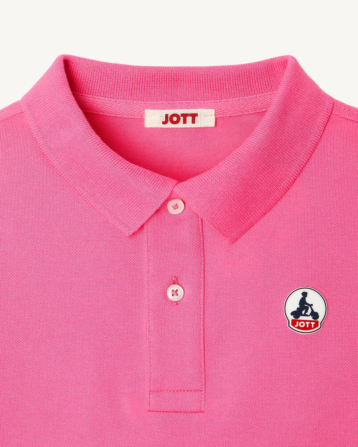 Kleding-JOTT Polo Enfant En Coton Biologique Rose Intense Salvador 457 Wild Rose