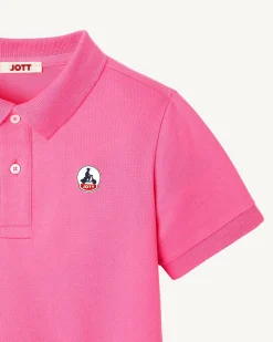 Kleding-JOTT Polo Enfant En Coton Biologique Rose Intense Salvador 457 Wild Rose