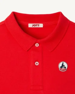 Kleding-JOTT Polo Enfant En Coton Biologique Rouge Vif Salvador 318 Fire Red