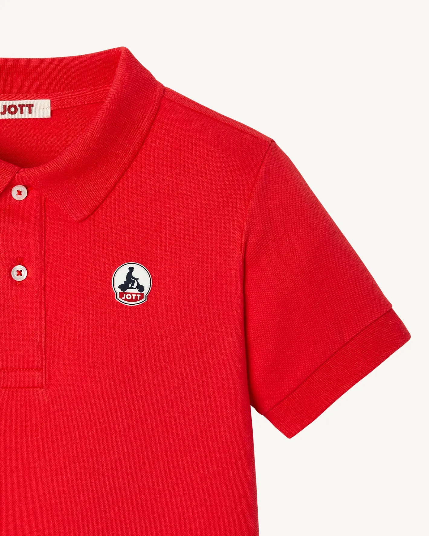 Kleding-JOTT Polo Enfant En Coton Biologique Rouge Vif Salvador 318 Fire Red