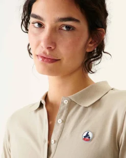 Kleding-JOTT Polo Femme En Coton Biologique Beige Franca 804 Beige