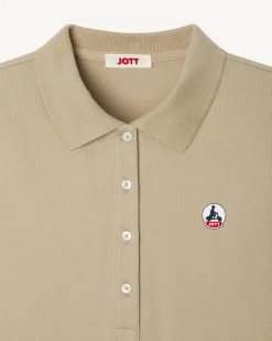 Kleding-JOTT Polo Femme En Coton Biologique Beige Franca 804 Beige