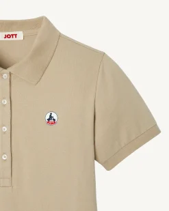 Kleding-JOTT Polo Femme En Coton Biologique Beige Franca 804 Beige