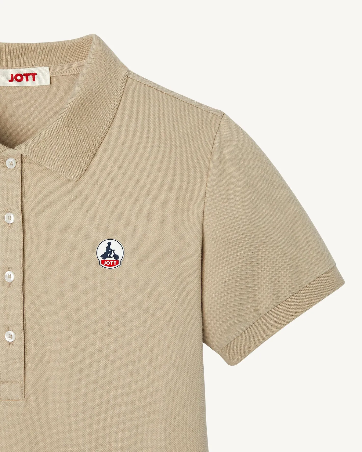 Kleding-JOTT Polo Femme En Coton Biologique Beige Franca 804 Beige