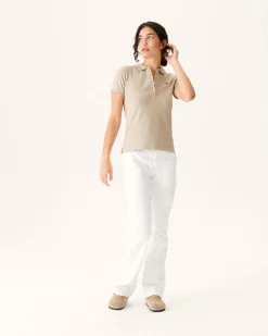 Kleding-JOTT Polo Femme En Coton Biologique Beige Franca 804 Beige