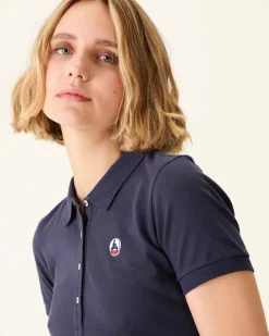 Kleding-JOTT Polo Femme En Coton Biologique Marine Franca 104 Navy