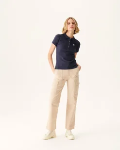 Kleding-JOTT Polo Femme En Coton Biologique Marine Franca 104 Navy