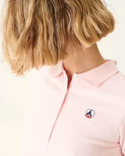 Kleding-JOTT Polo Femme En Coton Biologique Rose Clair Franca 463 Soft Pink