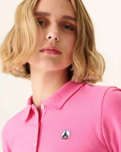 Kleding-JOTT Polo Femme En Coton Biologique Rose Intense Franca 457 Wild Rose