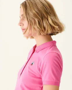 Kleding-JOTT Polo Femme En Coton Biologique Rose Intense Franca 457 Wild Rose