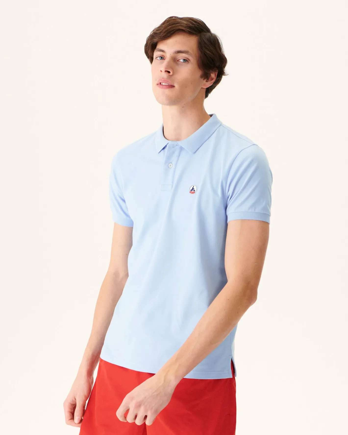 Kleding-JOTT Polo Homme En Coton Biologique Bleu Clair Marbella 180 Soft Blue