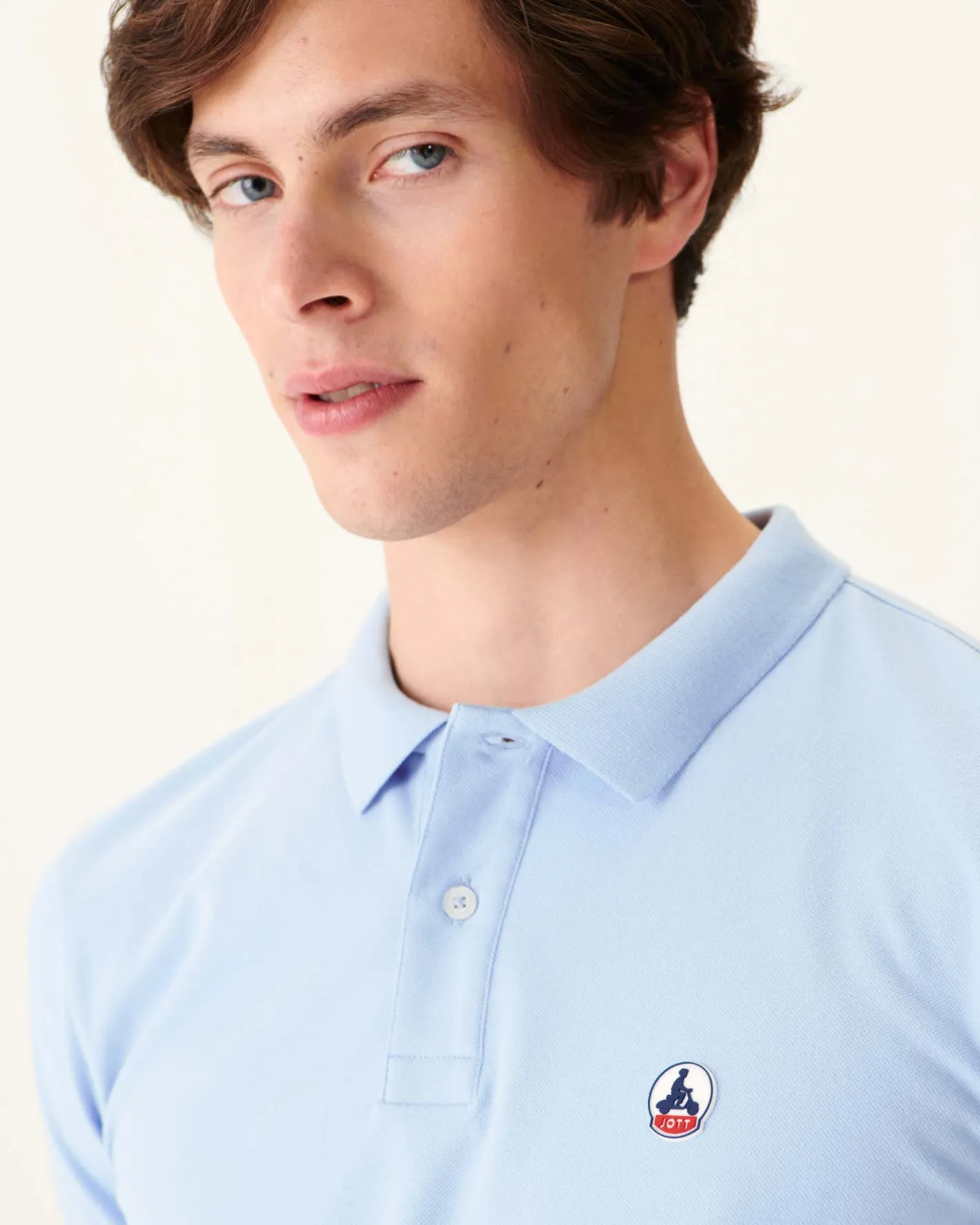 Kleding-JOTT Polo Homme En Coton Biologique Bleu Clair Marbella 180 Soft Blue