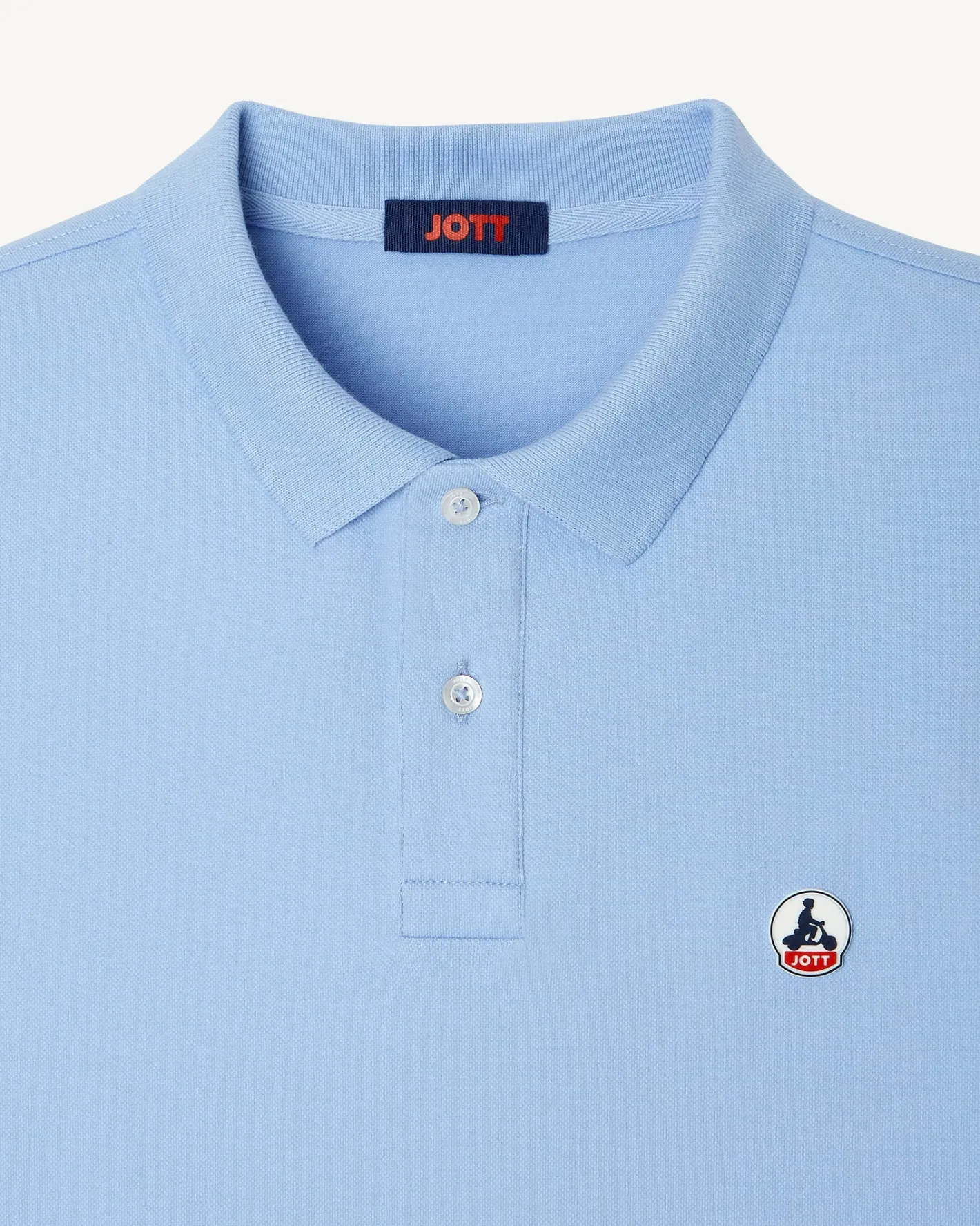 Kleding-JOTT Polo Homme En Coton Biologique Bleu Clair Marbella 180 Soft Blue
