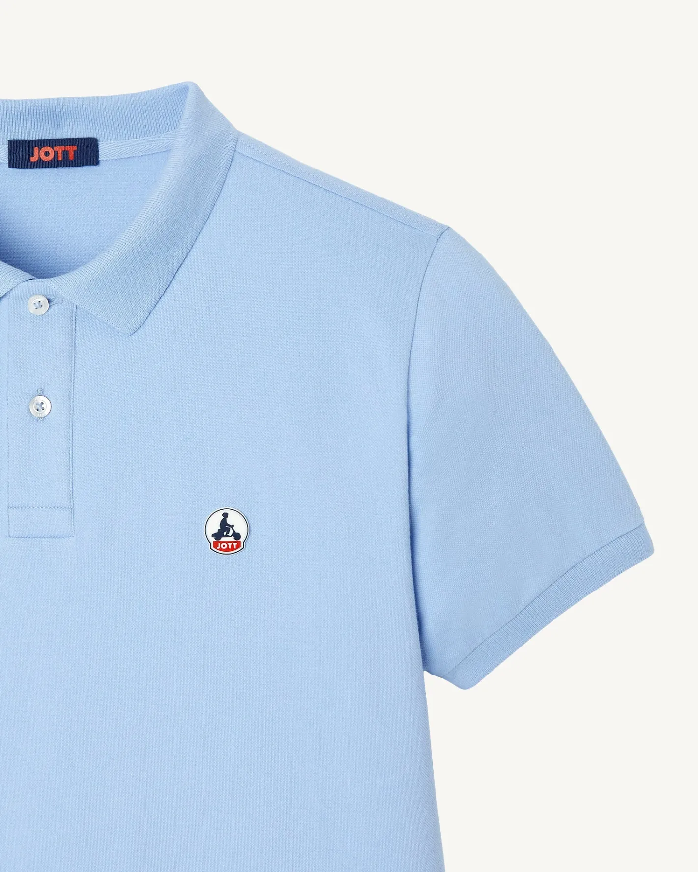 Kleding-JOTT Polo Homme En Coton Biologique Bleu Clair Marbella 180 Soft Blue