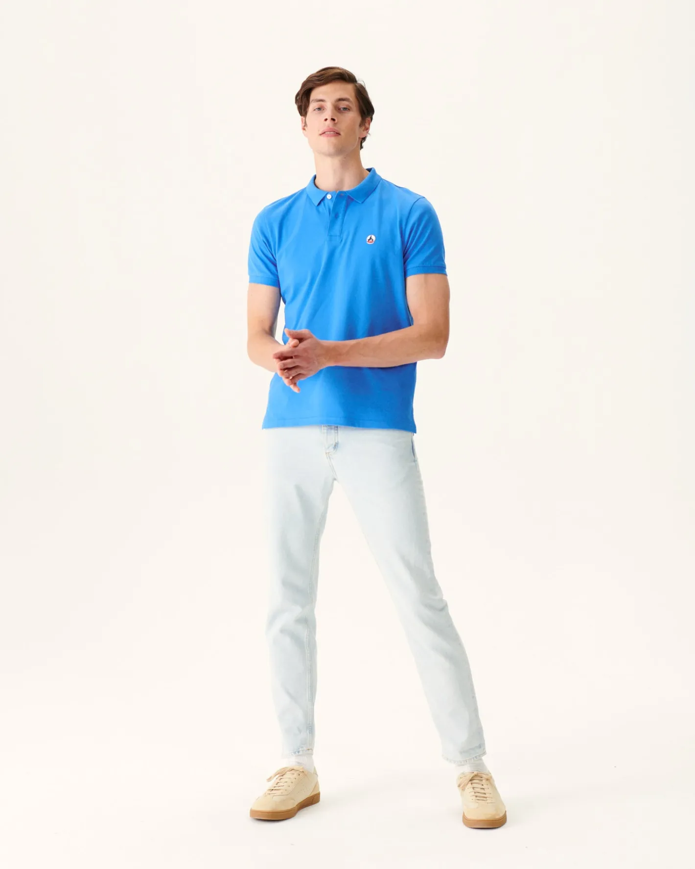 Kleding-JOTT Polo Homme En Coton Biologique Azur Marbella 183 Azure