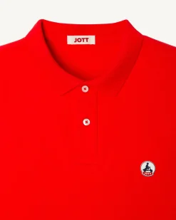 Kleding-JOTT Polo Homme En Coton Biologique Rouge Vif Marbella 318 Fire Red