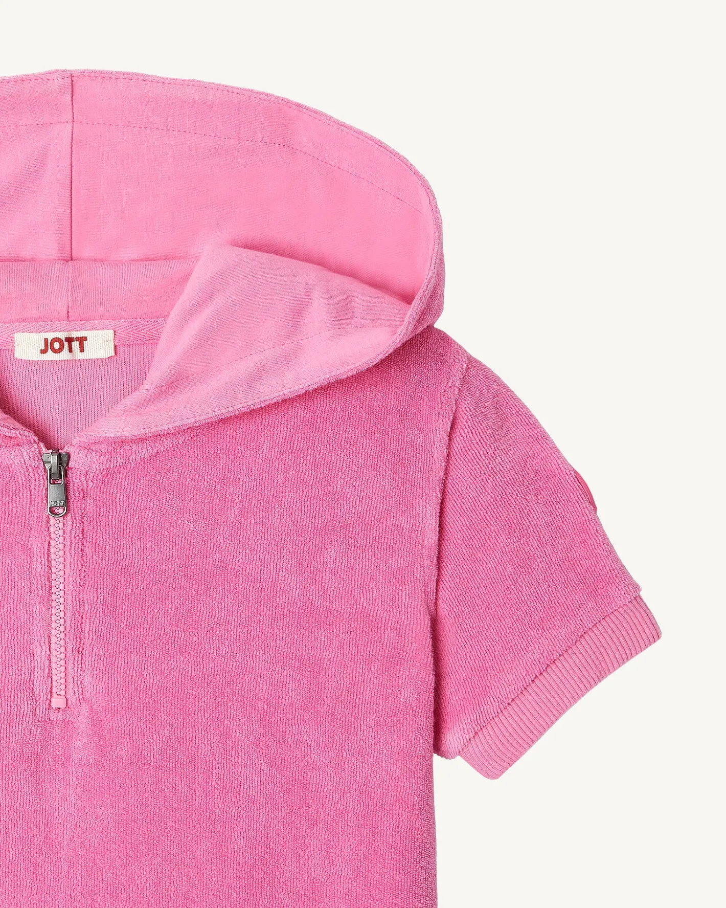 Kleding-JOTT Robe Eponge A Capuche Rose Intense Enfant Mini 457 Wild Rose
