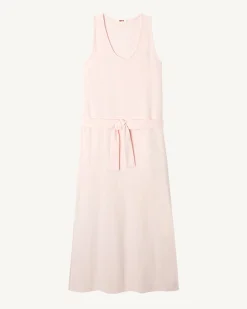 Kleding-JOTT Robe Longue Ceinturee Eponge Rose Clair Ibiza 463 Soft Pink