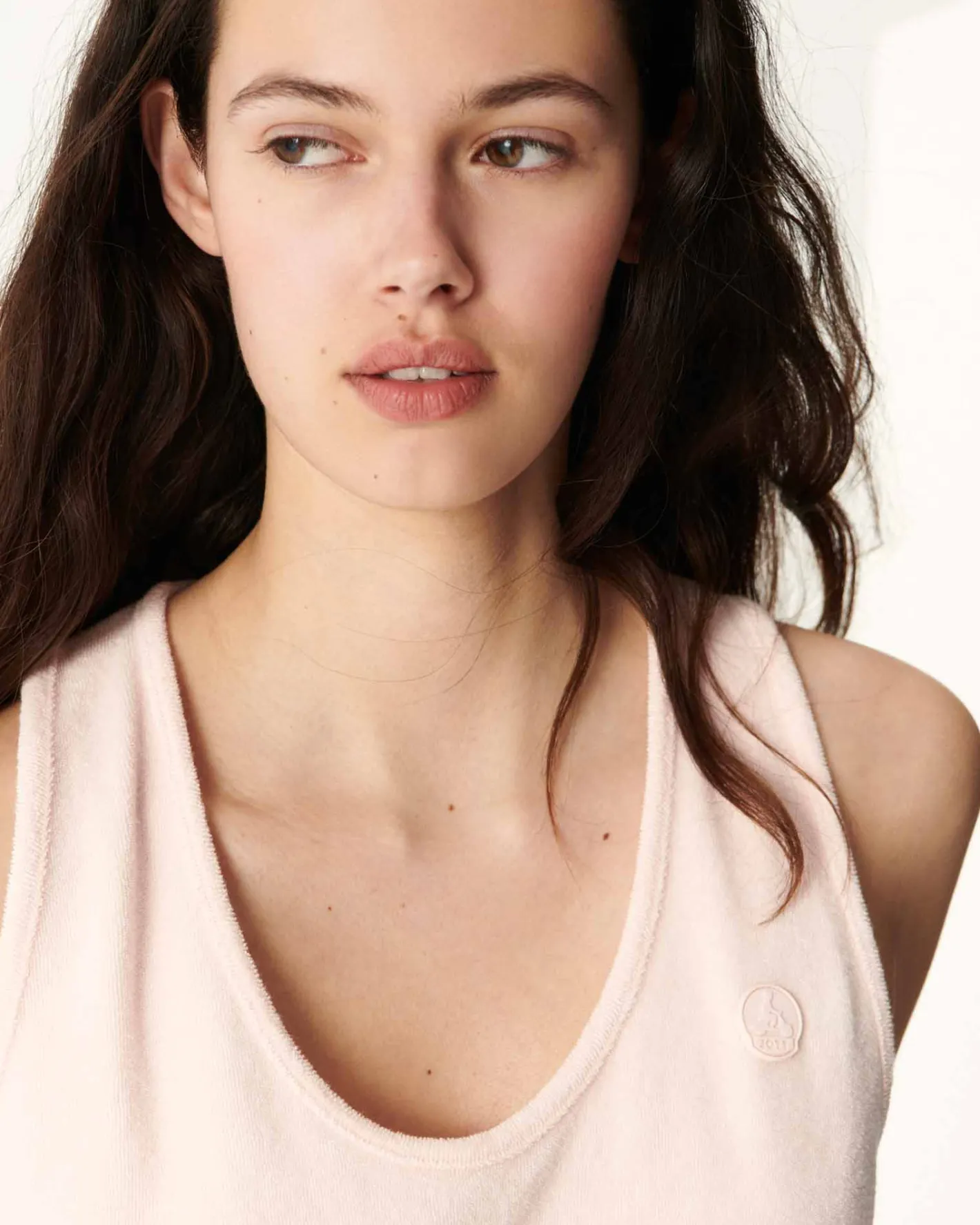 Kleding-JOTT Robe Longue Ceinturee Eponge Rose Clair Ibiza 463 Soft Pink