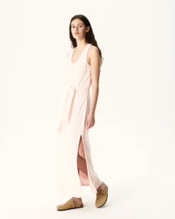 Kleding-JOTT Robe Longue Ceinturee Eponge Rose Clair Ibiza 463 Soft Pink
