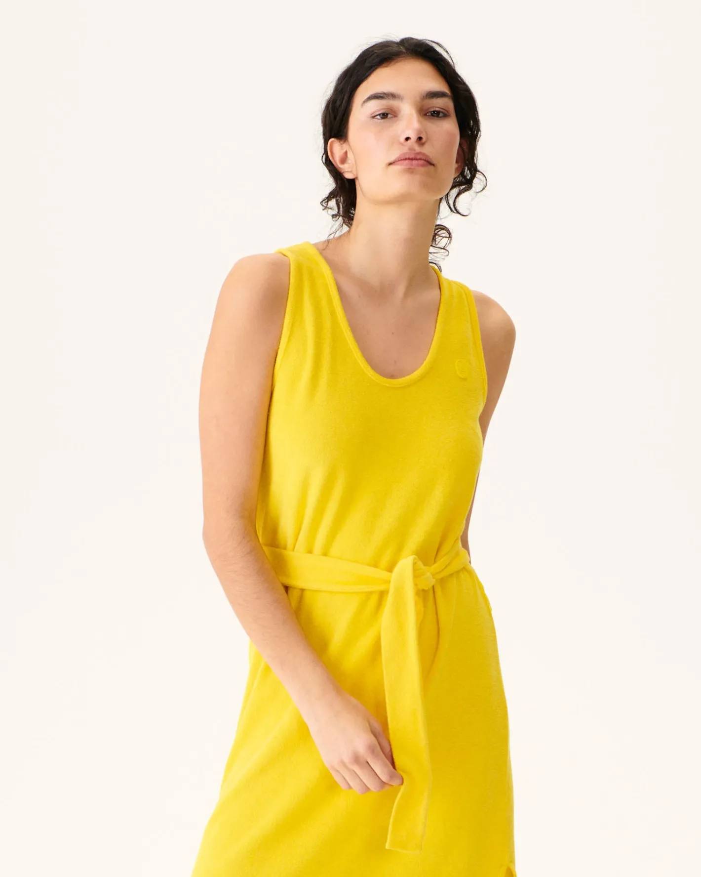 Kleding-JOTT Robe Longue Ceinturee Eponge Citron Ibiza 631 Lemon