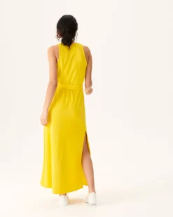 Kleding-JOTT Robe Longue Ceinturee Eponge Citron Ibiza 631 Lemon
